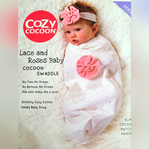 Lace and roses baby cocoon swaddle - Picture 1 of 4
